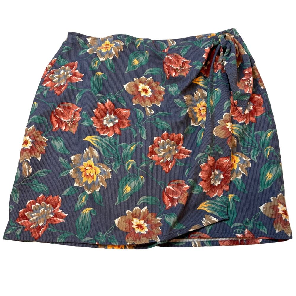 Charter Club Floral Wrap Mini Skirt 100 Cotton Womens Sz 12 Cottage Core